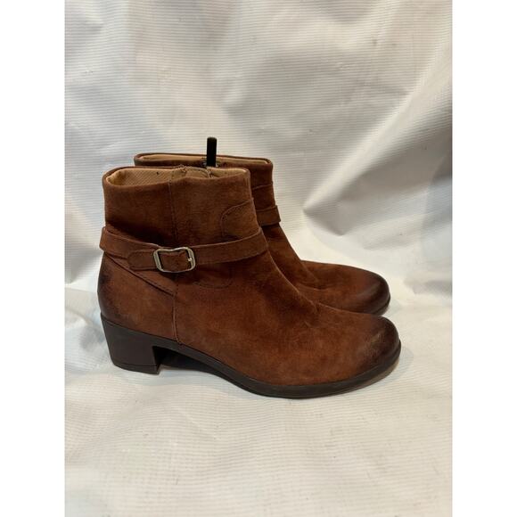 Dansko Womens Cagney Brown Burnished Nubuck Zip Ankle Boots sz 37 / 6.5 - 7 - Picture 3 of 6